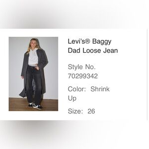 Levi's Baggy Dad Loose Jeans - Shrink Up Black